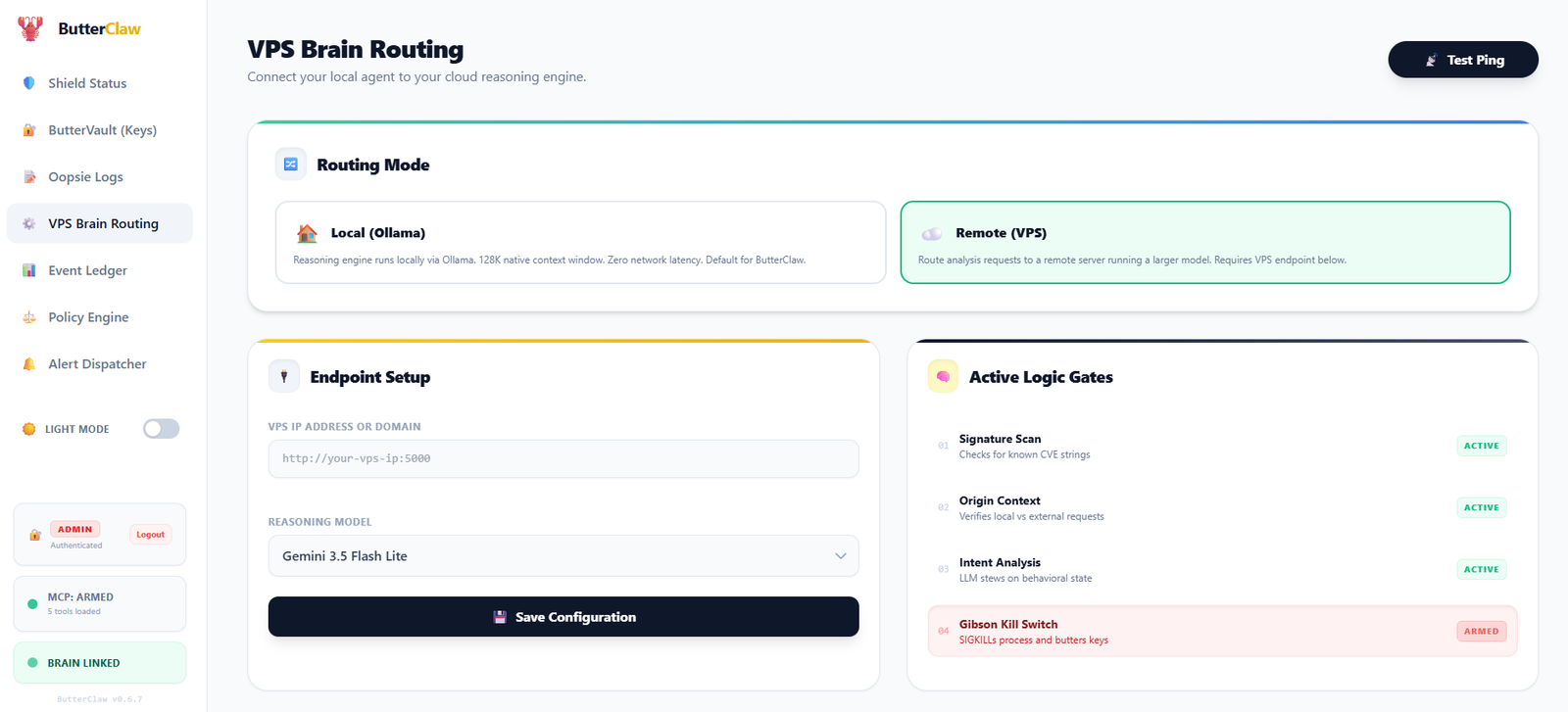Routing dashboard — home view