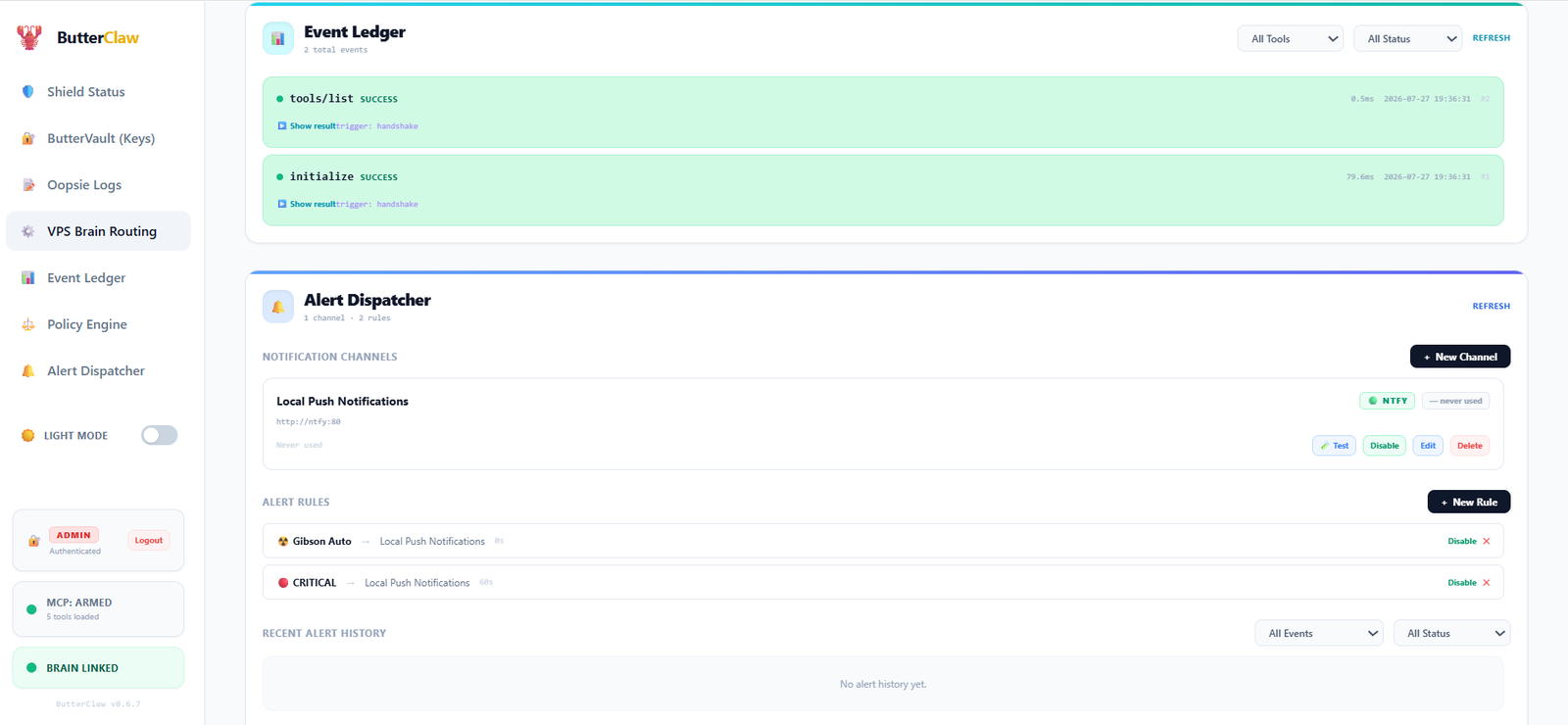 Oopsie Logs — event alerts