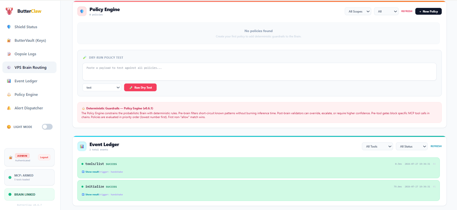 Policy engine view